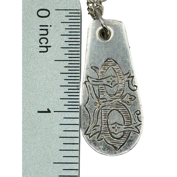 Monogrammed Letter B Vintage Silver Spoon Artisan Pendant Handmade Necklace - Picture 7 of 10